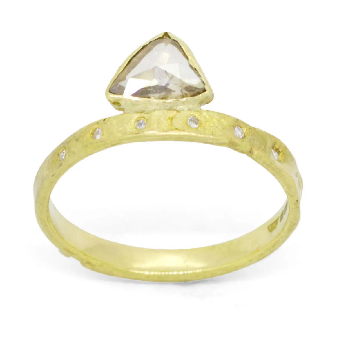 Tomfoolery One-Of-A-Kind Molten Triangular Diamond Ring Discount