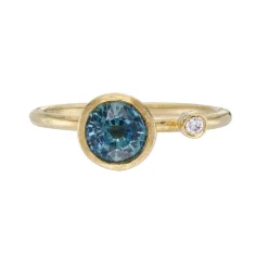 Tomfoolery One-Of-A-Kind Montana Sapphire & Diamond Duo Ring New