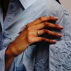 Tomfoolery One-Of-A-Kind Ocean Dreamer Diamond & Sapphire Ring Clearance