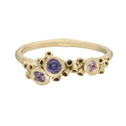 Tomfoolery One-Of-A-Kind Ombre Sapphire Barnacle Cluster Ring New