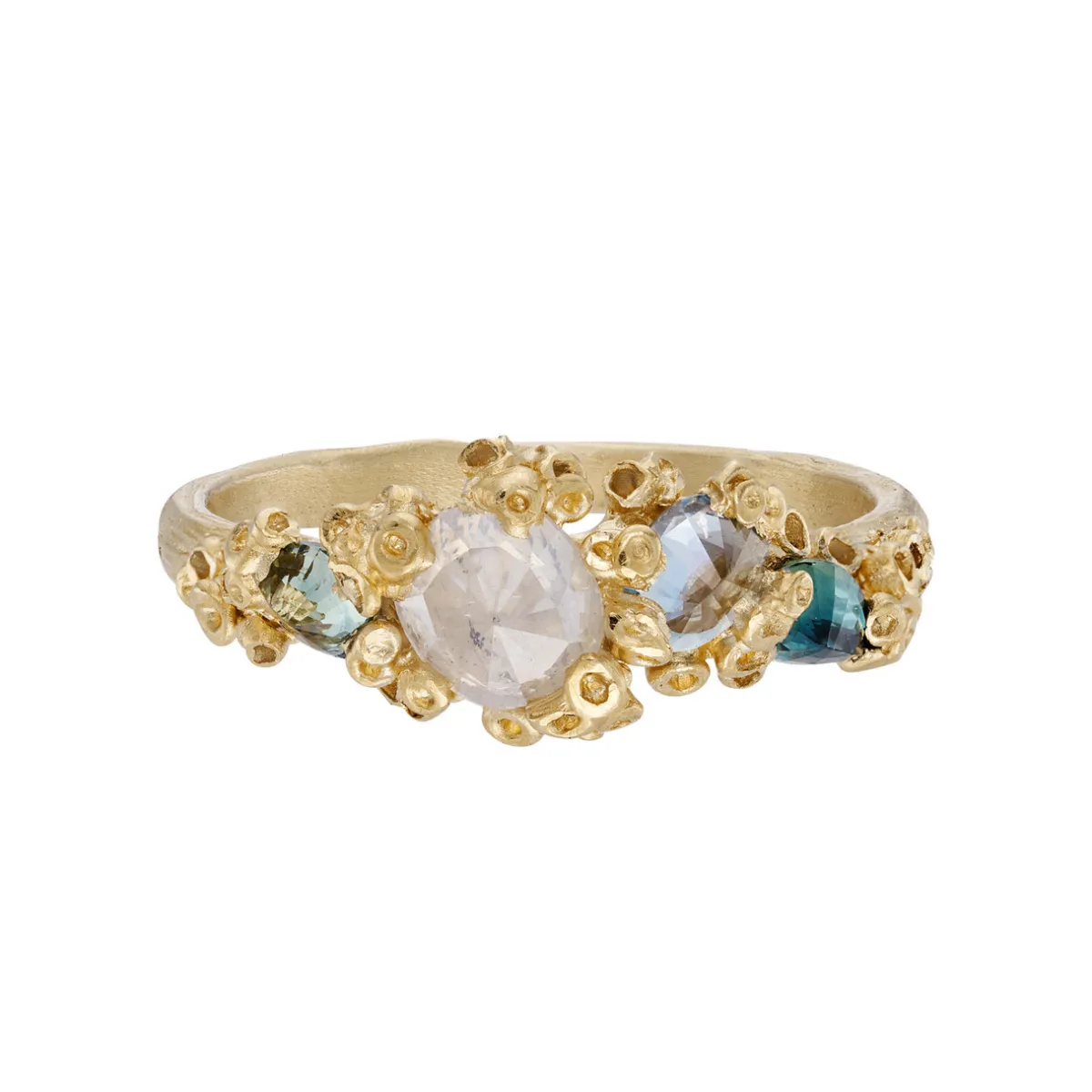 Tomfoolery One-Of-A-Kind Opalescent Diamond & Sapphire Ring Clearance