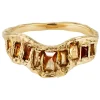 Tomfoolery One-Of-A-Kind Orange & Yellow Baguette Diamond V-Shaped Scatter Ring Discount