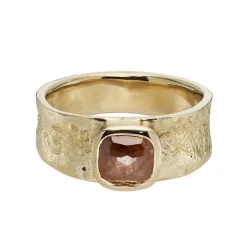 Tomfoolery One-Of-A-Kind Orange Diamond Reverse Oak Wide Ring Outlet