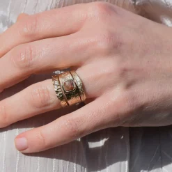 Tomfoolery One-Of-A-Kind Orange Diamond Reverse Oak Wide Ring Outlet