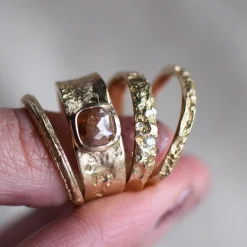 Tomfoolery One-Of-A-Kind Orange Diamond Reverse Oak Wide Ring Outlet