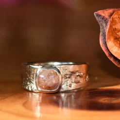 Tomfoolery One-Of-A-Kind Orange Diamond Reverse Oak Wide Ring Outlet