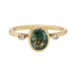 Tomfoolery One-Of-A-Kind Oval Parti Sapphire & Diamond Ring Clearance