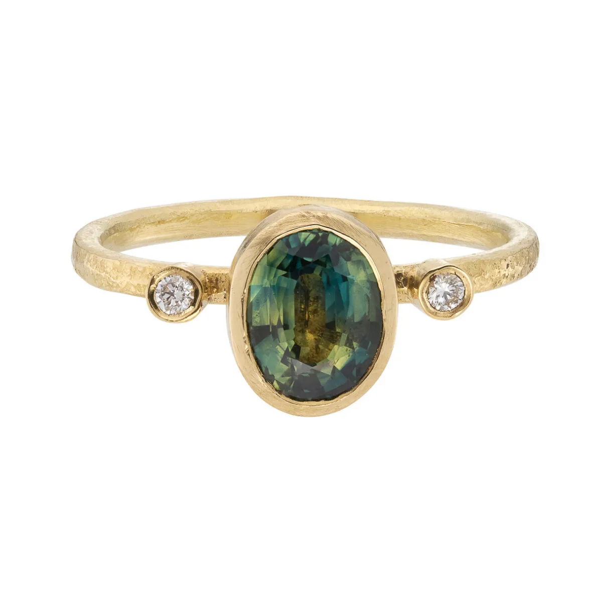 Tomfoolery One-Of-A-Kind Oval Parti Sapphire & Diamond Ring Clearance