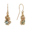 Tomfoolery One-Of-A-Kind Oval Sapphire & Antique Diamond Barnacle Cluster Drop Earrings New