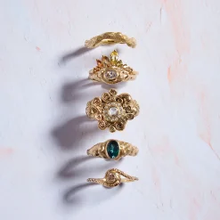 Tomfoolery One-Of-A-Kind Oval Teal Tourmaline Molten Carved Ring Sale