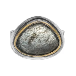 Tomfoolery One-Of-A-Kind Pear Fold Moss Aquamarine Ring Discount