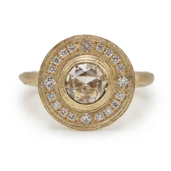Tomfoolery One-Of-A-Kind Rose Cut Lab Diamond Halo Ring Online