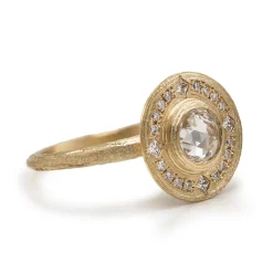 Tomfoolery One-Of-A-Kind Rose Cut Lab Diamond Halo Ring Online