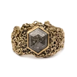 Tomfoolery One-Of-A-Kind Salt & Pepper Diamond Chain Ring Best