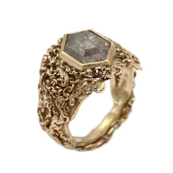 Tomfoolery One-Of-A-Kind Salt & Pepper Diamond Chain Ring Best