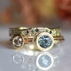 Tomfoolery One-Of-A-Kind Sapphire & Champagne Diamond Toi et Moi Ring Best