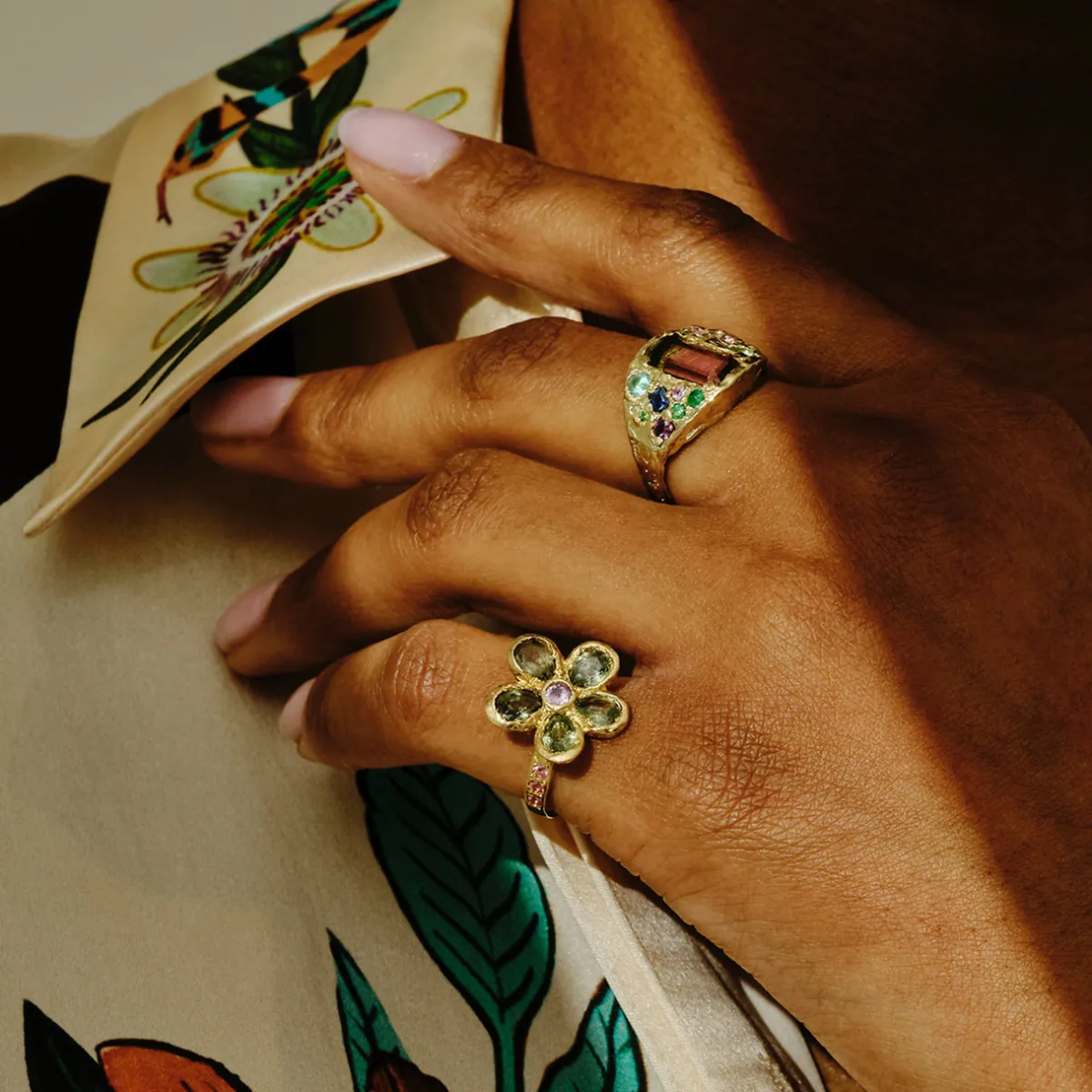Tomfoolery One-Of-A-Kind Sapphire Blossom Flower Ring Sale