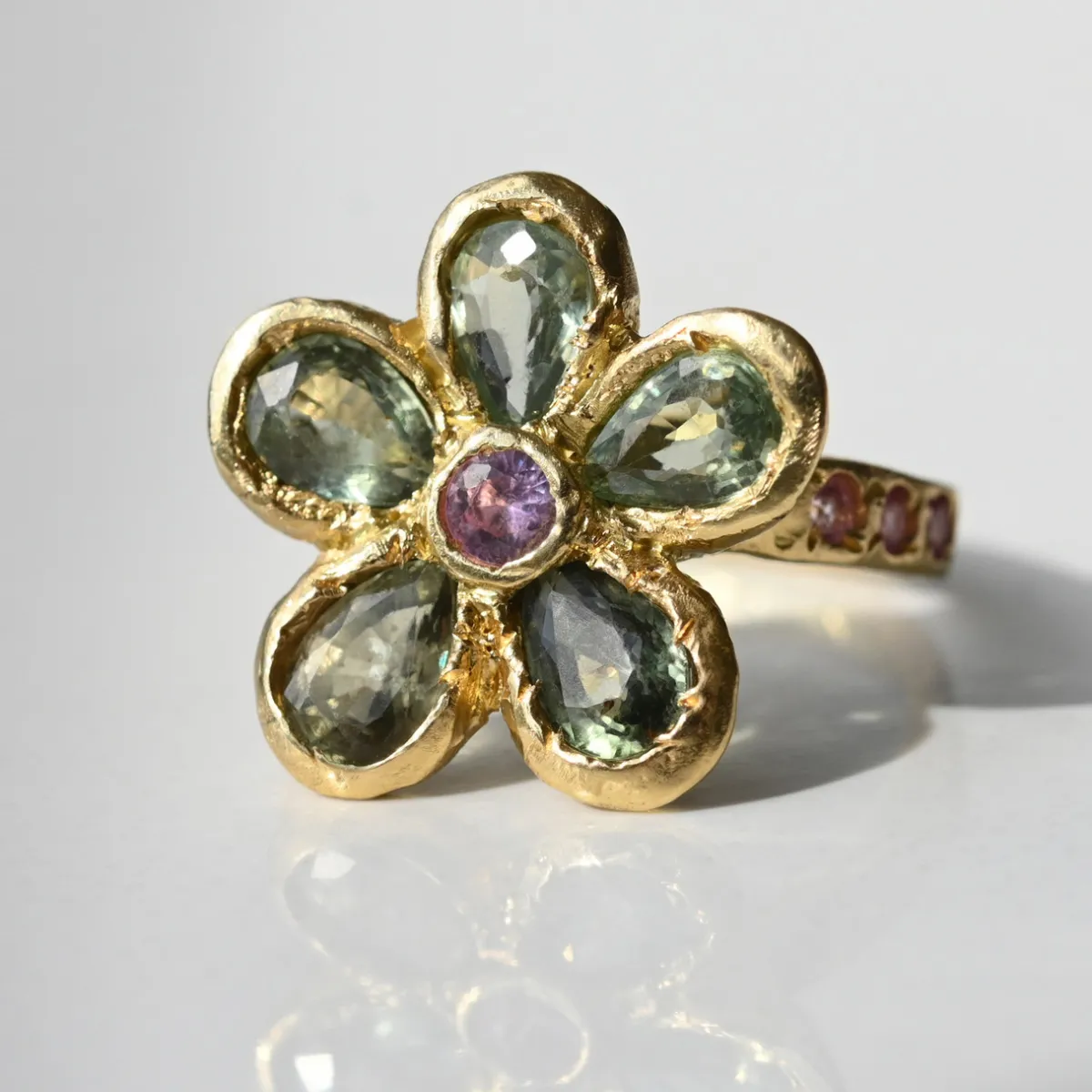 Tomfoolery One-Of-A-Kind Sapphire Blossom Flower Ring Sale
