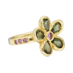 Tomfoolery One-Of-A-Kind Sapphire Blossom Flower Ring Sale