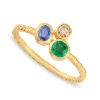 Tomfoolery One-Of-A-Kind Sapphire Swirling Stones Ring Clearance