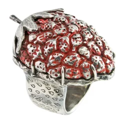 Tomfoolery One-Of-A-Kind Silver Strawberry Art Ring Clearance