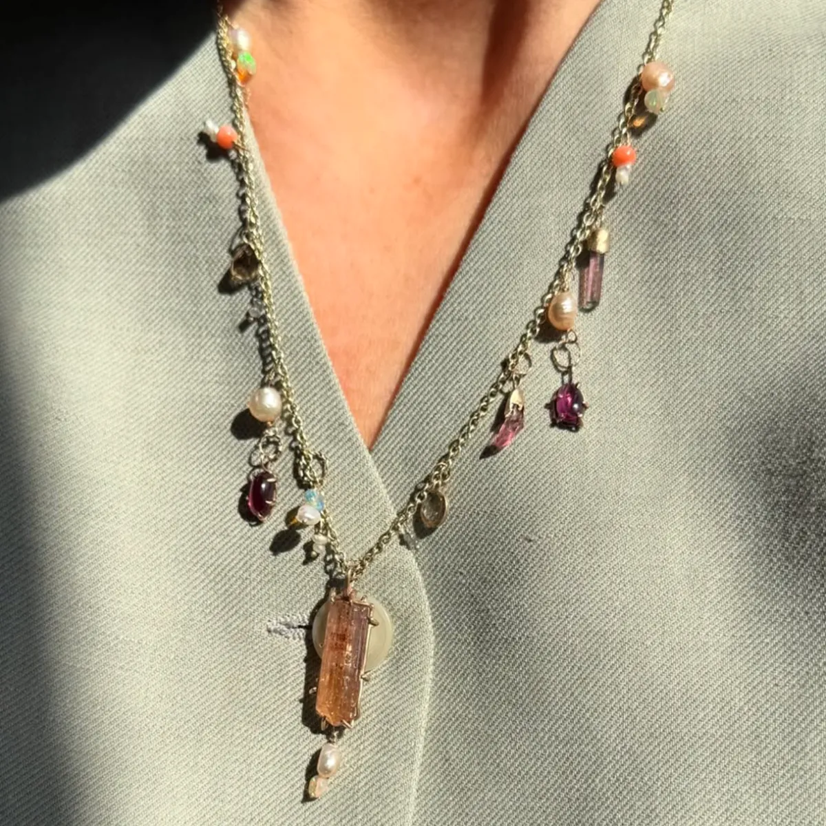 Tomfoolery One-Of-A-Kind Sunset Gemstone Necklace Outlet