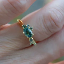Tomfoolery One-Of-A-Kind Teal Montana Sapphire Dryad II Ring Best