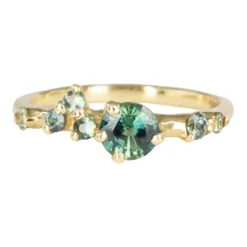 Tomfoolery One-Of-A-Kind Teal Sapphire Dryad Ring New