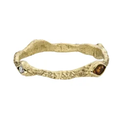 Tomfoolery One-Of-A-Kind Textured Gold & Mixed Gemstone Band Sale