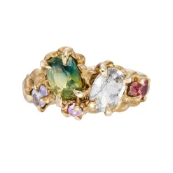 Tomfoolery One-Of-A-Kind Topaz & Sapphire Ring New