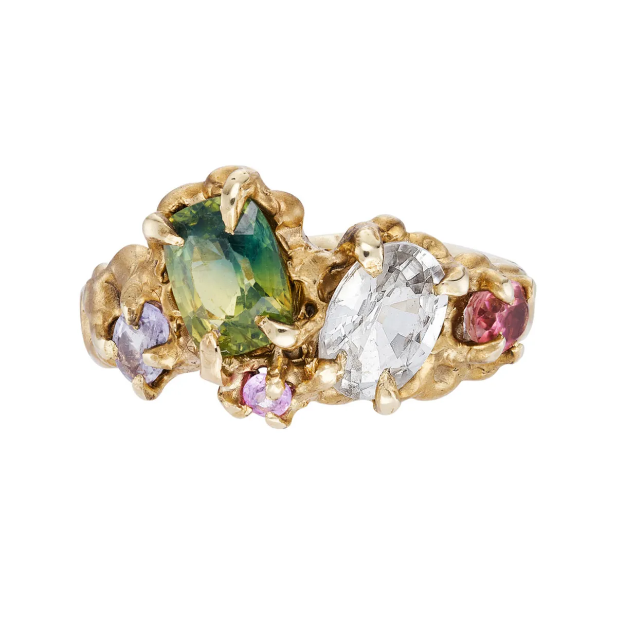 Tomfoolery One-Of-A-Kind Topaz & Sapphire Ring New