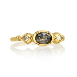 Tomfoolery One-Of-A-Kind Triple Ellipse Geo Diamond Ring Clearance