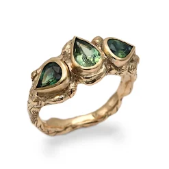Tomfoolery One-Of-A-Kind Triple Pear Sapphire Molten Carved Ring Online
