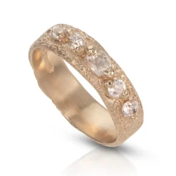 Tomfoolery One-Of-A-Kind Wide Mermaid Ring with Old Cut Diamonds New
