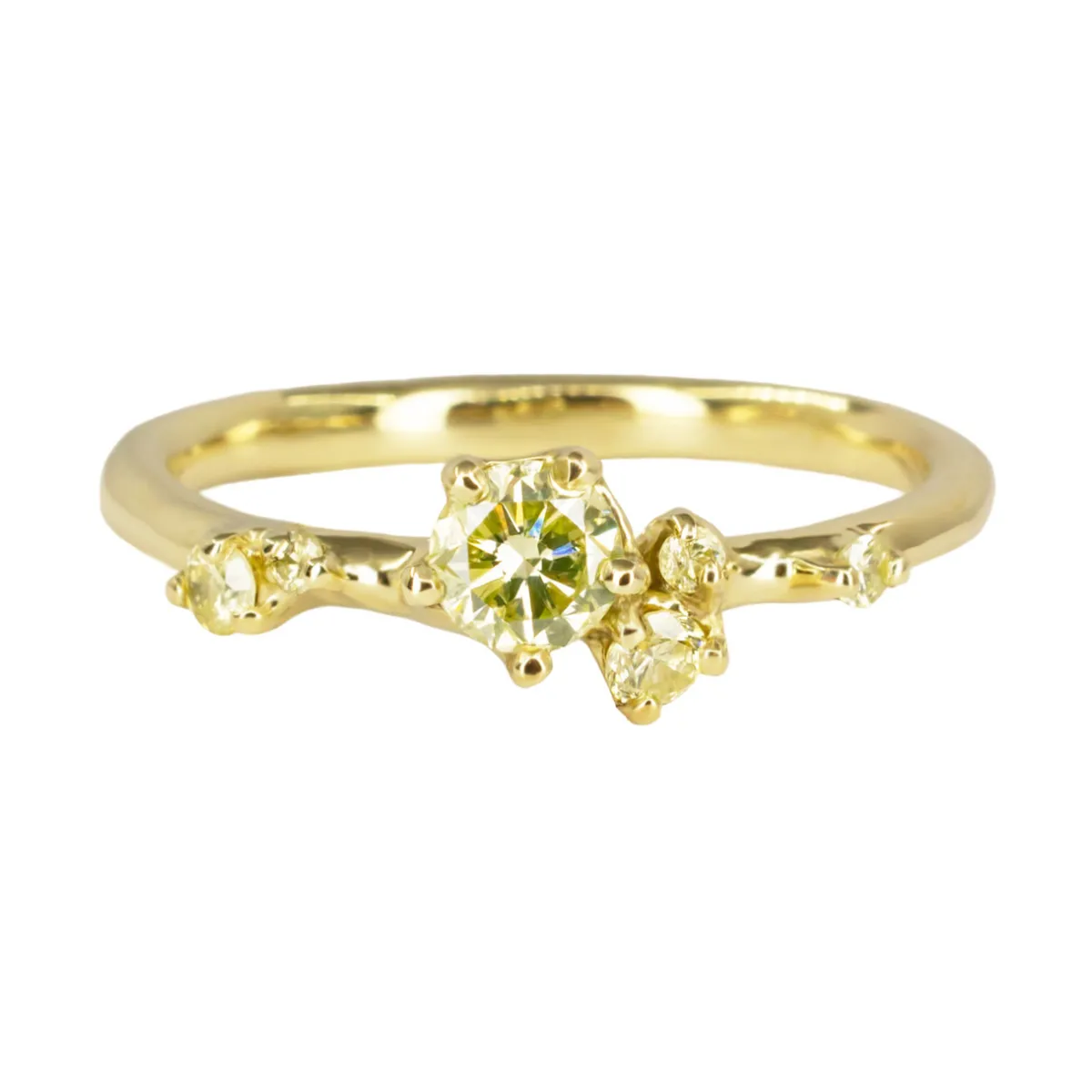 Tomfoolery One-Of-A-Kind Yellow Diamond Antheia Ring Clearance