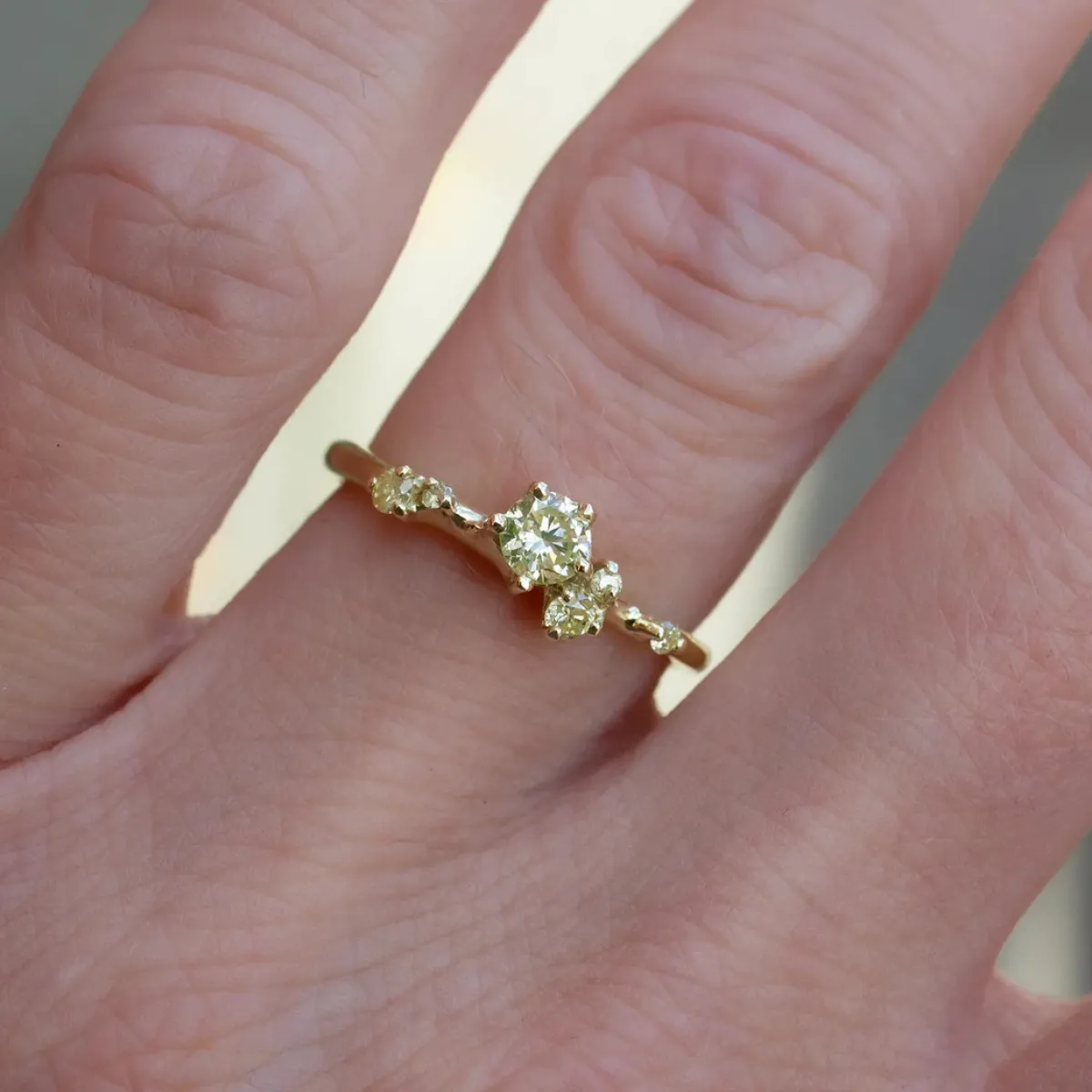 Tomfoolery One-Of-A-Kind Yellow Diamond Antheia Ring Clearance