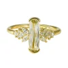 Tomfoolery OOAK Elongated Cushion Diamond Ring with Floral Sides Art Ring Sale