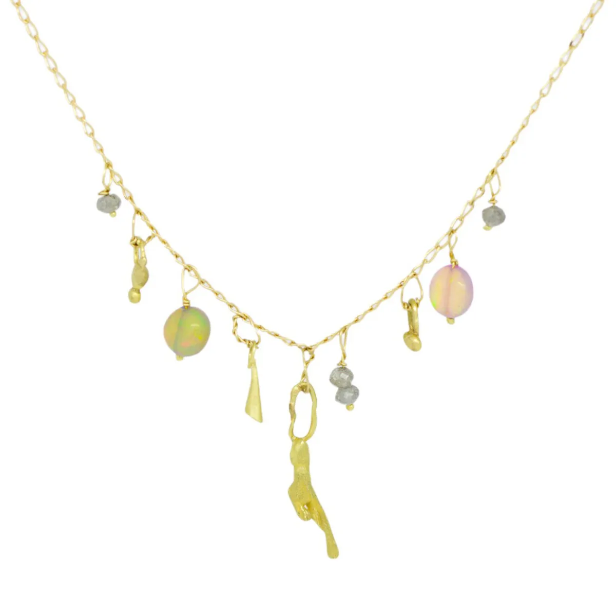 Tomfoolery Opal & Diamond Droplet Bibelo Necklace Best