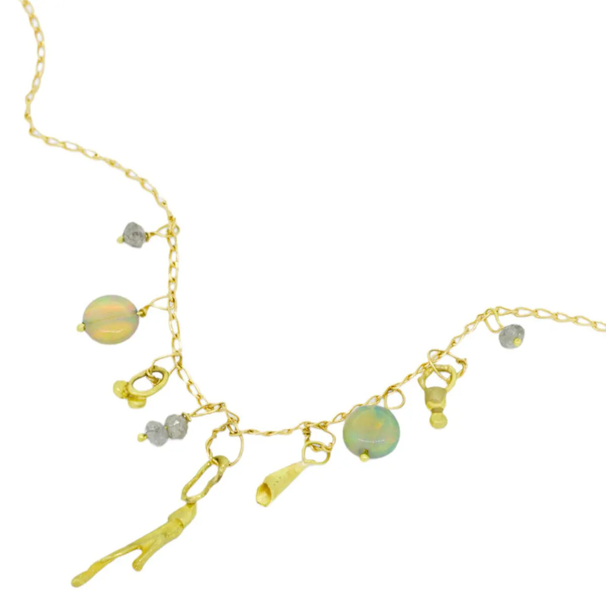 Tomfoolery Opal & Diamond Droplet Bibelo Necklace Best