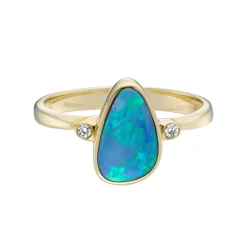 Tomfoolery Opal & Diamond Irregular Ring Clearance