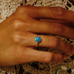 Tomfoolery Opal & Diamond Oval Ring New