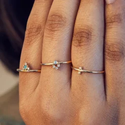 Tomfoolery Opal & Diamond ‘Posy’ Ring Clearance