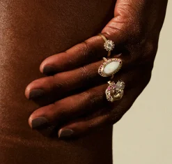 Tomfoolery Opal & Sapphire Pebble Art Ring Clearance