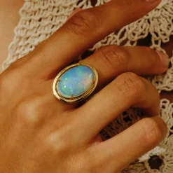Tomfoolery Opal Oval Statement Ring Clearance