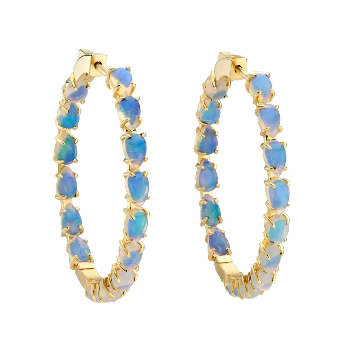 Tomfoolery Opal Pear Cut Hoops Fashion