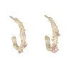 Tomfoolery Opalescent Pink Sapphire Gold Fae Hoops Outlet
