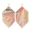Tomfoolery Orange Frond Mesh Drop Earrings Discount