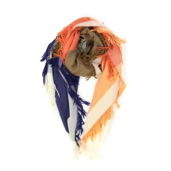 Tomfoolery Orange, Khaki and Blue Scarf Fashion