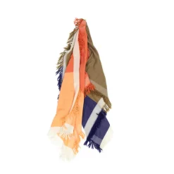 Tomfoolery Orange, Khaki and Blue Scarf Fashion