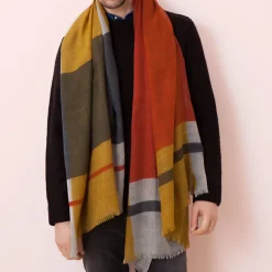 Tomfoolery Orange, Ochre and Grey Scarf Fashion